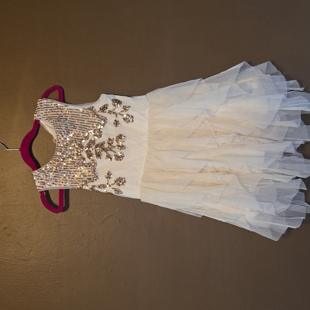 BillieBlush Cream and Gold Dress